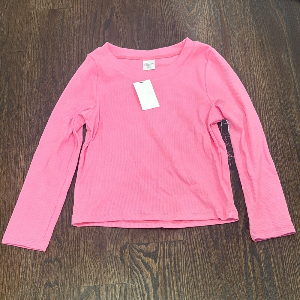NWT Suzette Collection Girl’s Stylish Pink Long Sleeve Tee Size Large